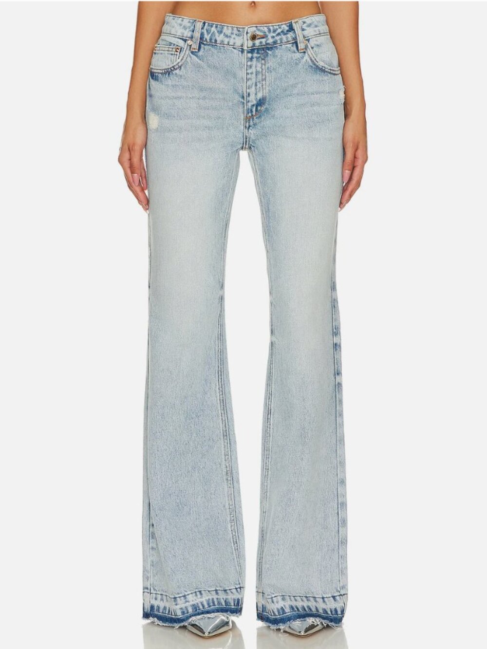 Retrofete REVOLVE Hurley Jeans Este Blue High Rise Flare Straight Leg Womens 24